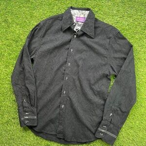 Vintage Black paisley Jimi Hendrix button up shirt with a unique design Size: M